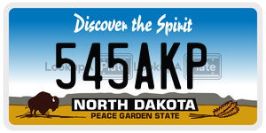 545AKP  license plate in ND