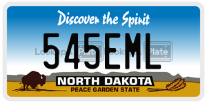 545EML  license plate in ND