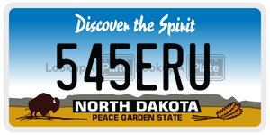 545ERU  license plate in ND