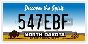 547EBF  license plate in ND