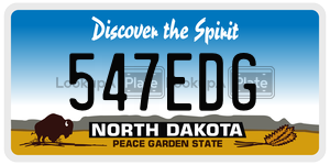 547EDG  license plate in ND