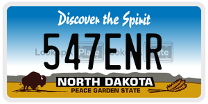 547ENR  license plate in ND