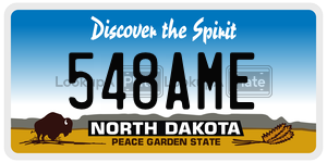 548AME  license plate in ND