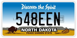 548EEN  license plate in ND