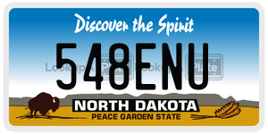 548ENU  license plate in ND