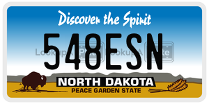 548ESN  license plate in ND