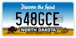 548GCE  license plate in ND