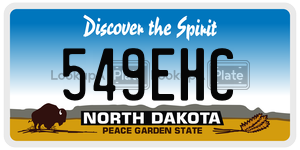 549EHC  license plate in ND