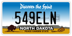 549ELN  license plate in ND