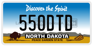 550DTD  license plate in ND