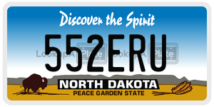 552ERU  license plate in ND