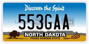 553GAA  license plate in ND
