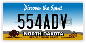 554ADV  license plate in ND