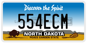 554ECM  license plate in ND