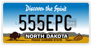555EPC  license plate in ND