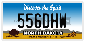 556DHW  license plate in ND