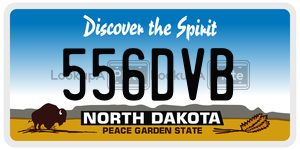 556DVB  license plate in ND
