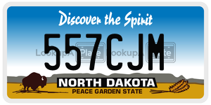 557CJM  license plate in ND