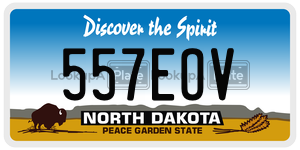 557EOV  license plate in ND