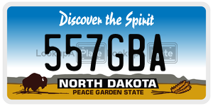 557GBA  license plate in ND