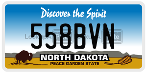 558BVN  license plate in ND