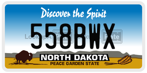 558BWX  license plate in ND