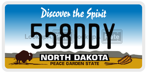 558DDY  license plate in ND