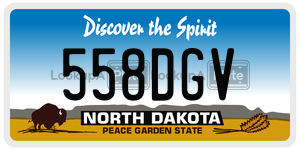 558DGV  license plate in ND