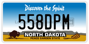 558DPM  license plate in ND