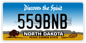 559BNB  license plate in ND