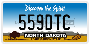 559DTC  license plate in ND