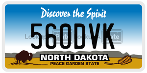 560DVK  license plate in ND
