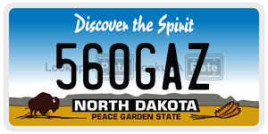 560GAZ  license plate in ND