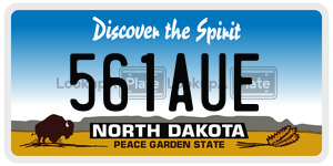561AUE  license plate in ND