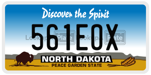 561EOX  license plate in ND