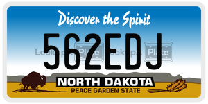 562EDJ  license plate in ND