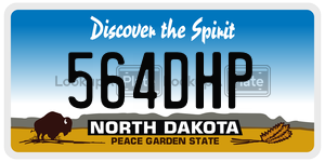 564DHP  license plate in ND