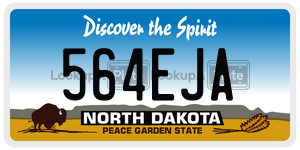 564EJA  license plate in ND