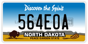 564EOA  license plate in ND