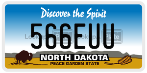 566EUU  license plate in ND