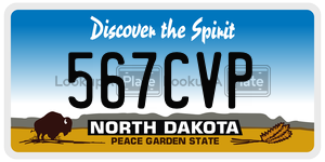 567CVP  license plate in ND