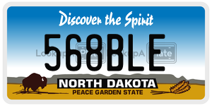 568BLE  license plate in ND