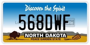 568DWF  license plate in ND