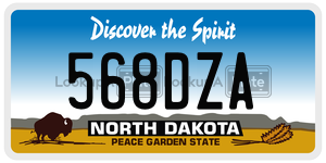 568DZA license plate in North Dakota