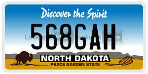 568GAH  license plate in ND