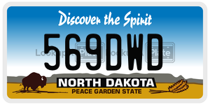 569DWD  license plate in ND