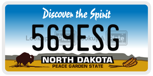 569ESG  license plate in ND