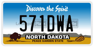 571DWA  license plate in ND
