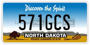 571GCS  license plate in ND