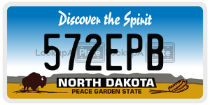 572EPB  license plate in ND